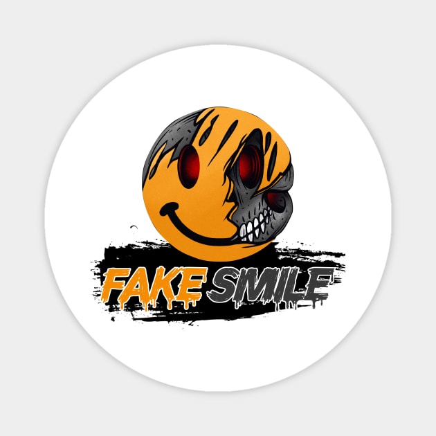 Emoticon Skull Fake Smile Magnet by Pikiran Bobrok